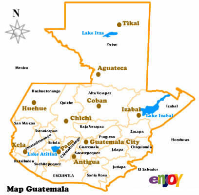 Guatemala Administrative Map