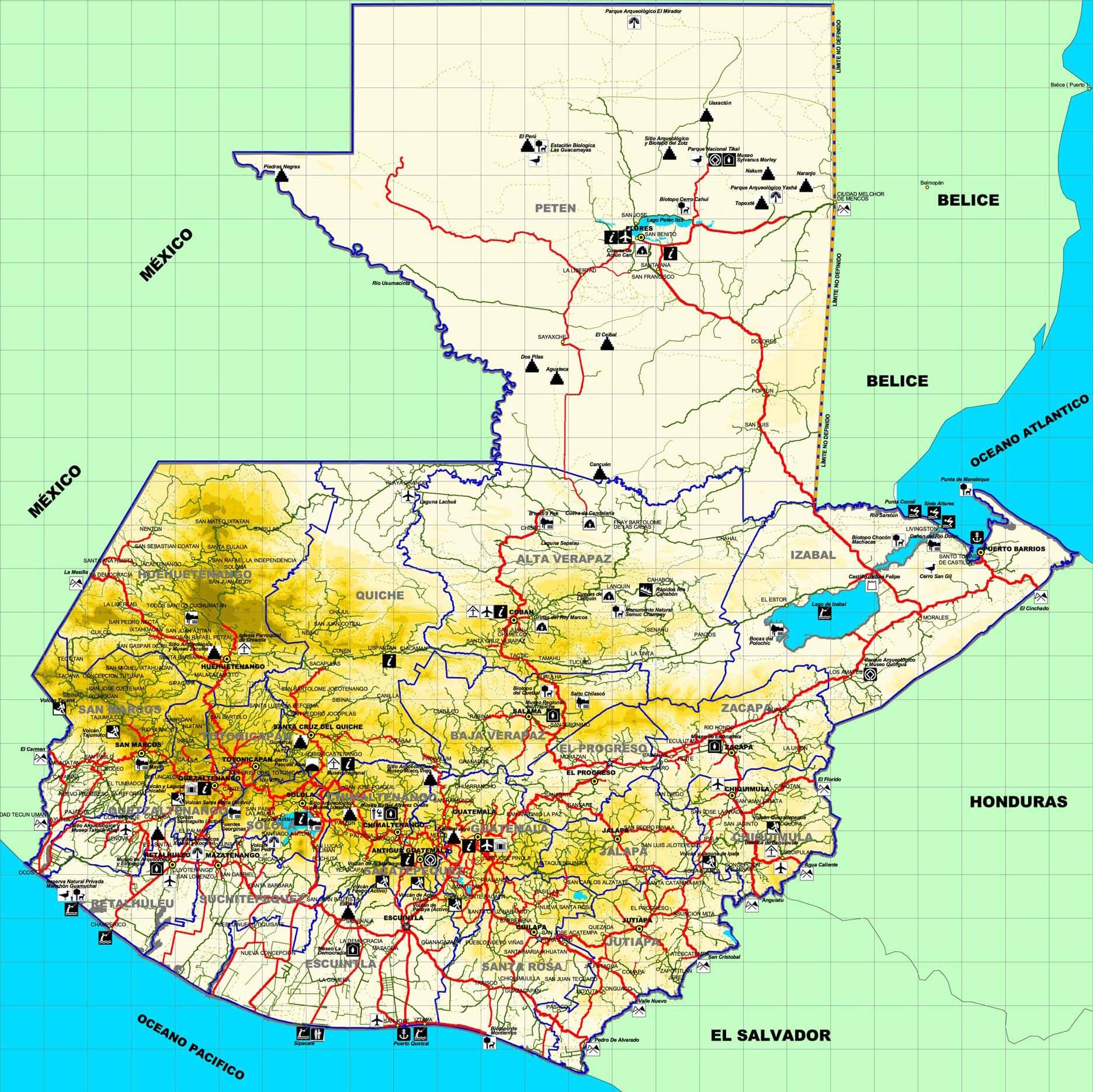 Map of Guatemala Cities