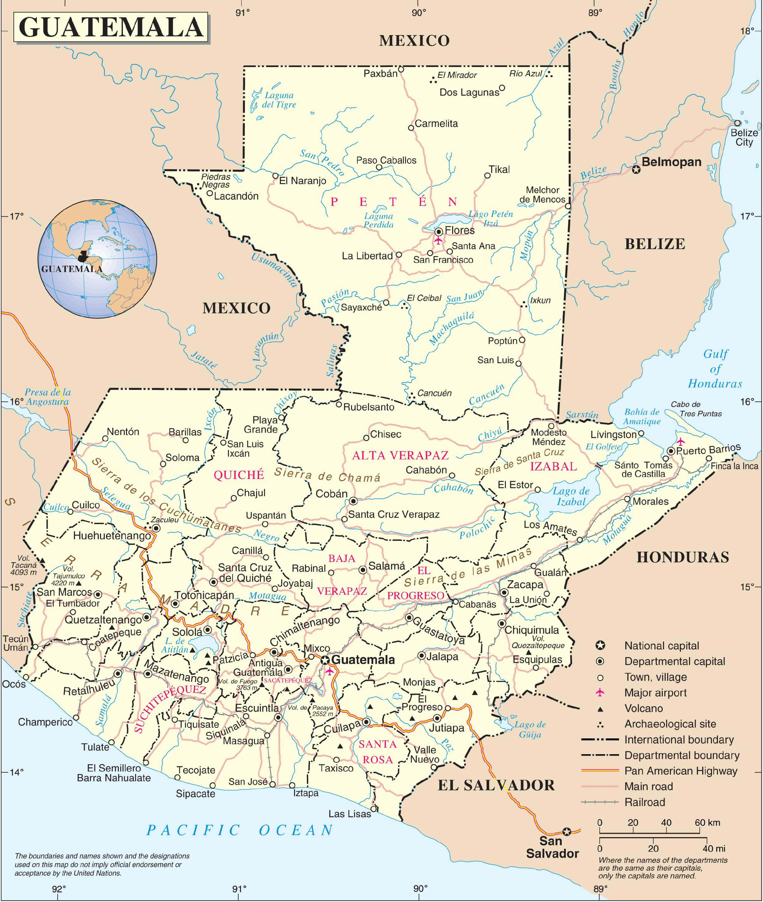 Guatemala Municipality Political Map 2004