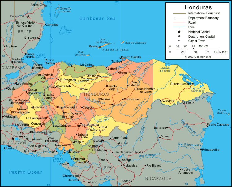 Map of Honduras