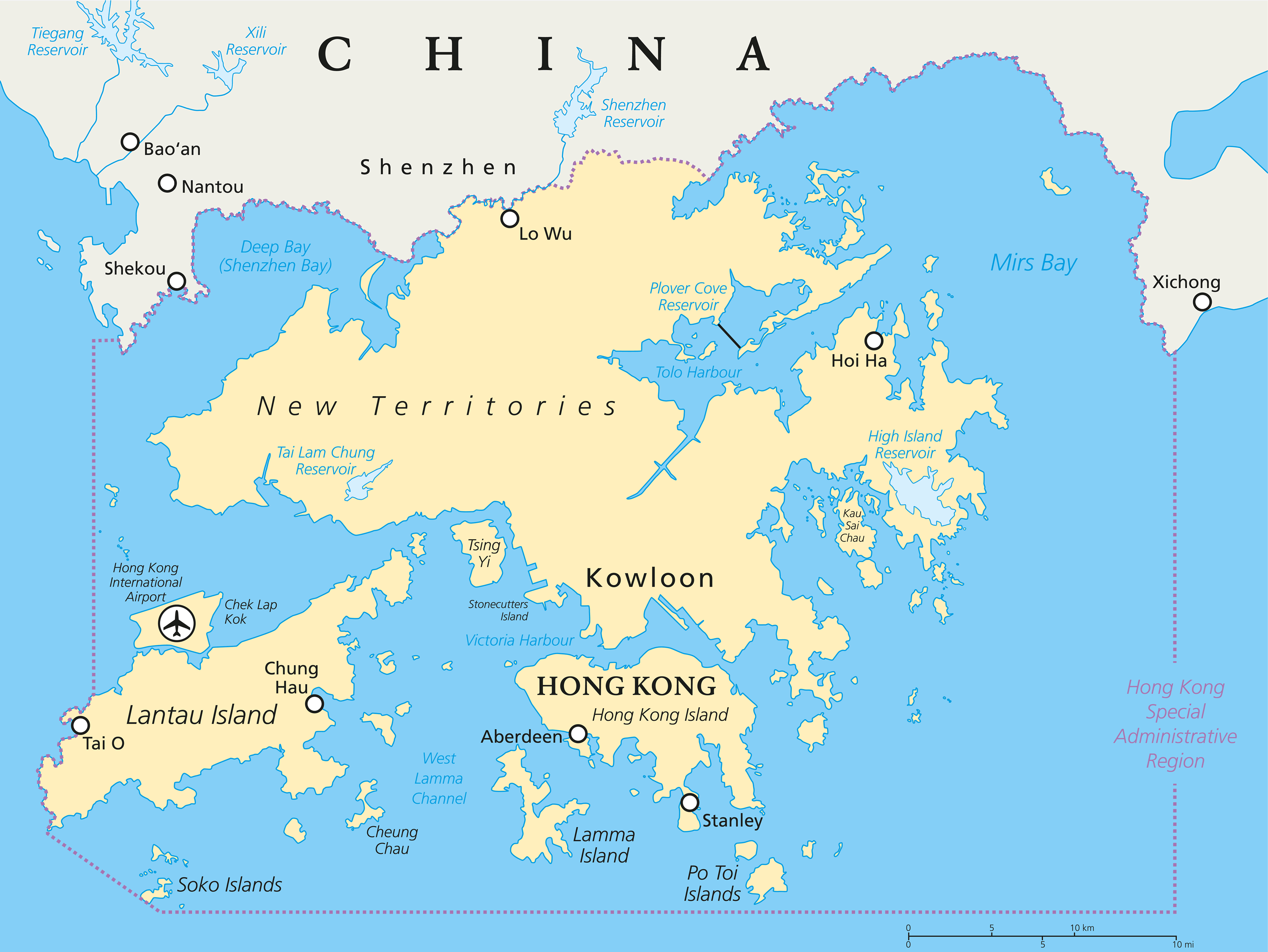 Hong Kong Political Map