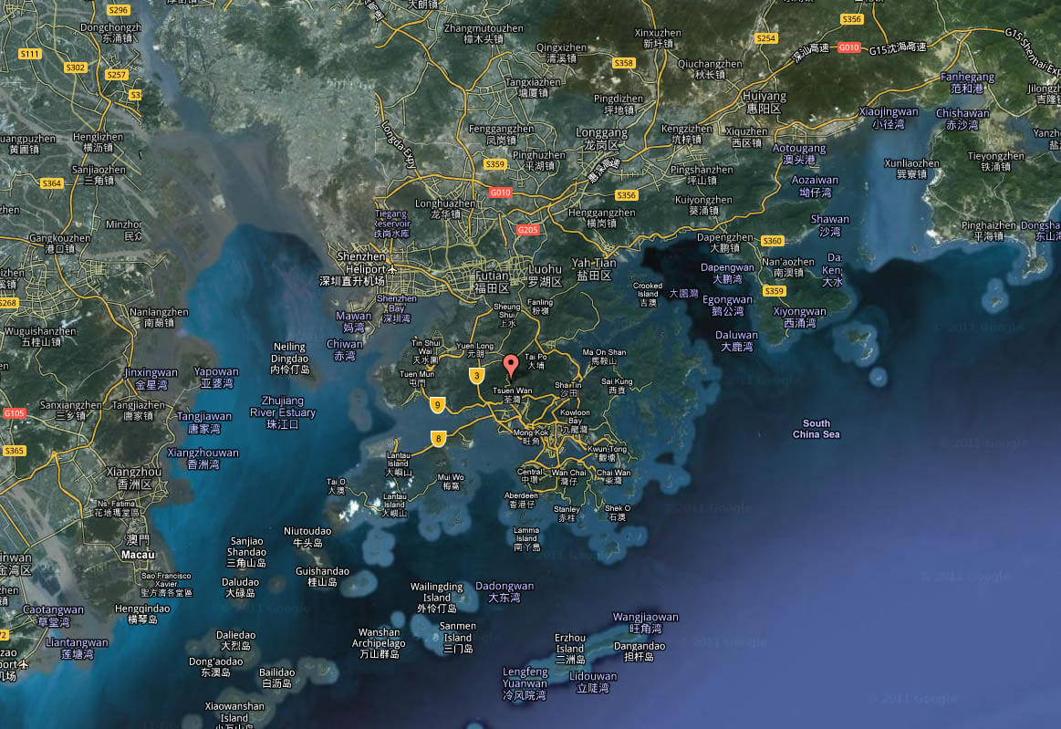 satellite image of hong kong