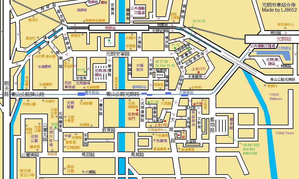 Yuen Long Route Map
