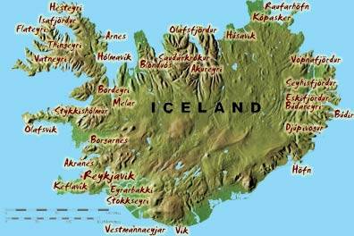 physical iceland map