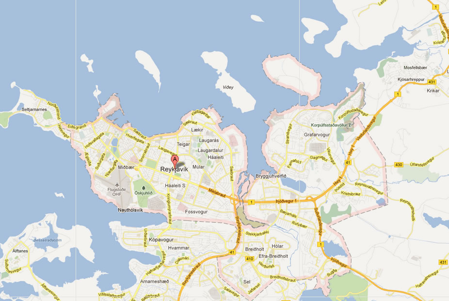 map of Reykjavik