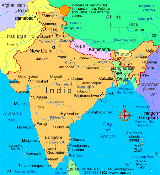 Ahmedabad In India Political Map Ahmadabad Map