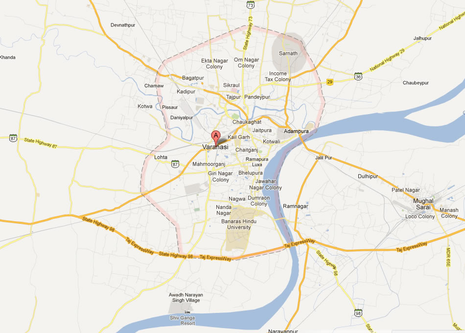 map of Benares