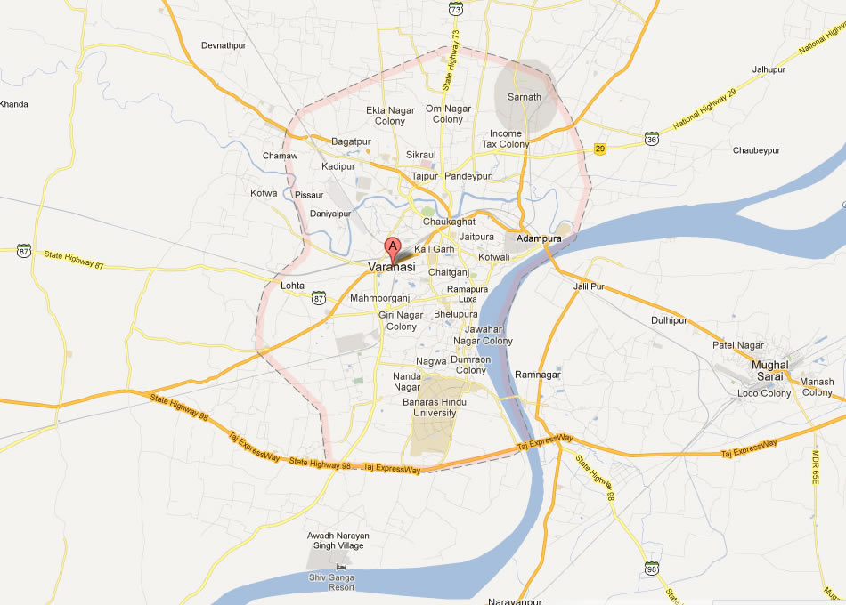 map of Benares