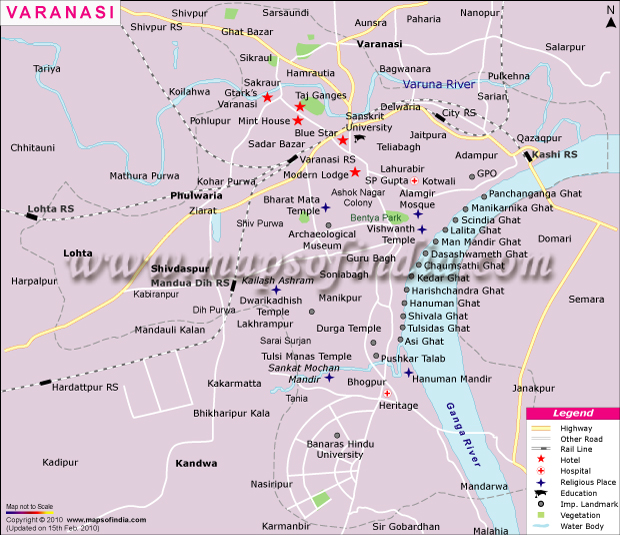 varanasi map Benares