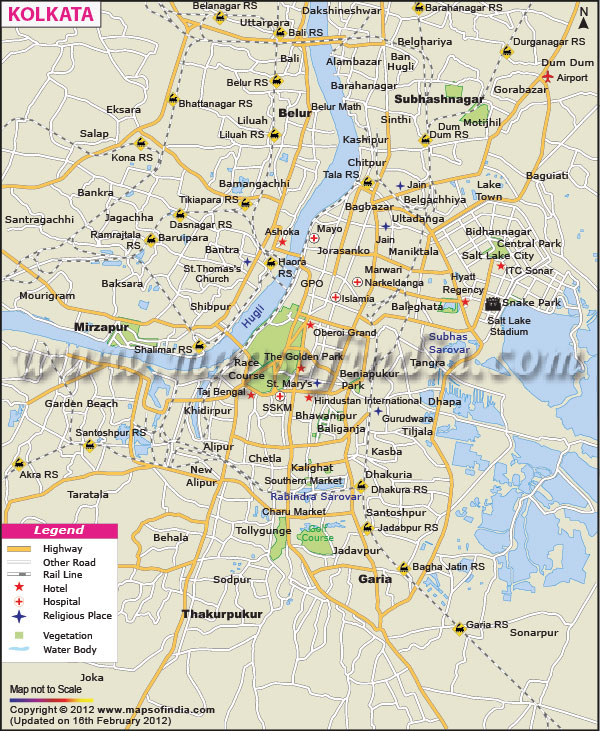 Political Map Of Kolkata Calcutta Map - India