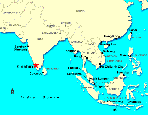 Cochin india map