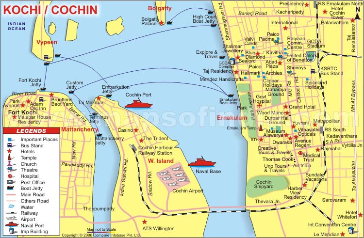 kochi Cochin map