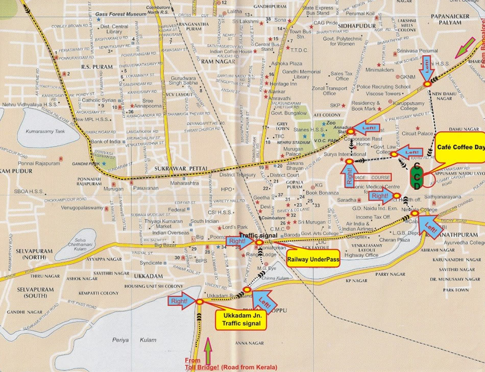 Coimbatore center map