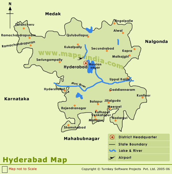 hyderabad map india