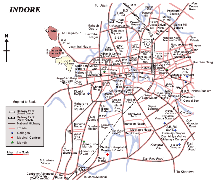 Indore pradesh map.