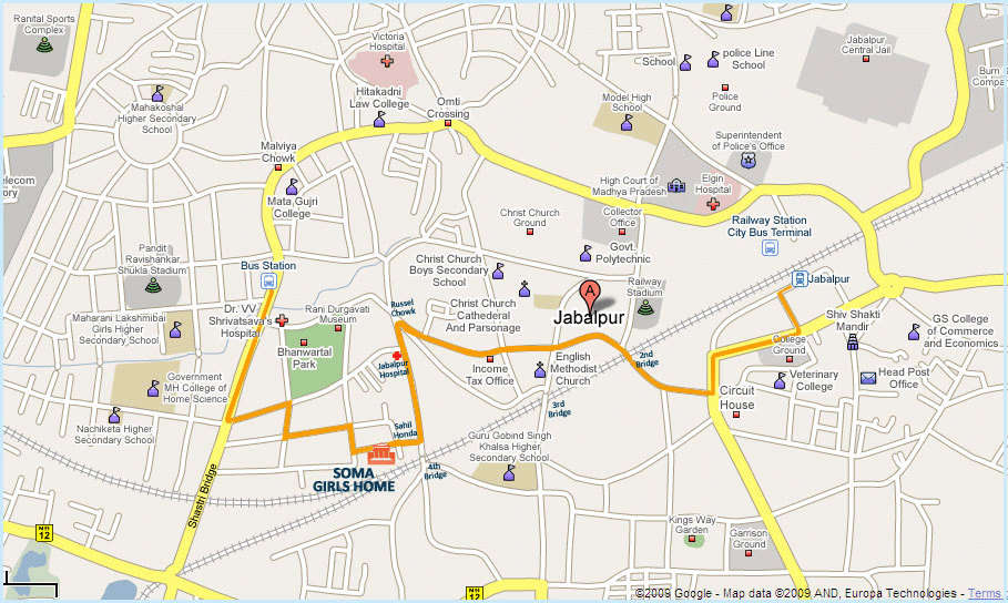 Jabalpur center map