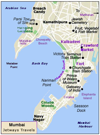 downtown map of mumbai