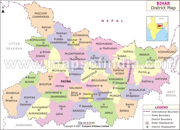bihar district map