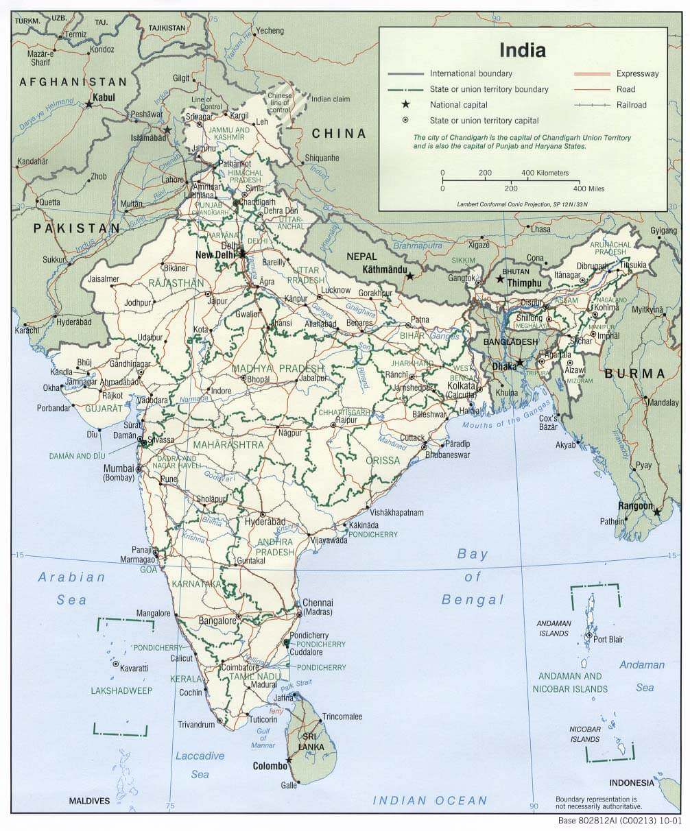 political map of india