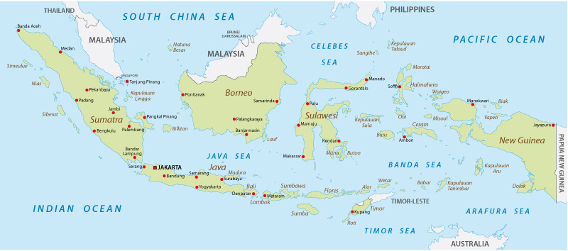 Indonesia Cities Map