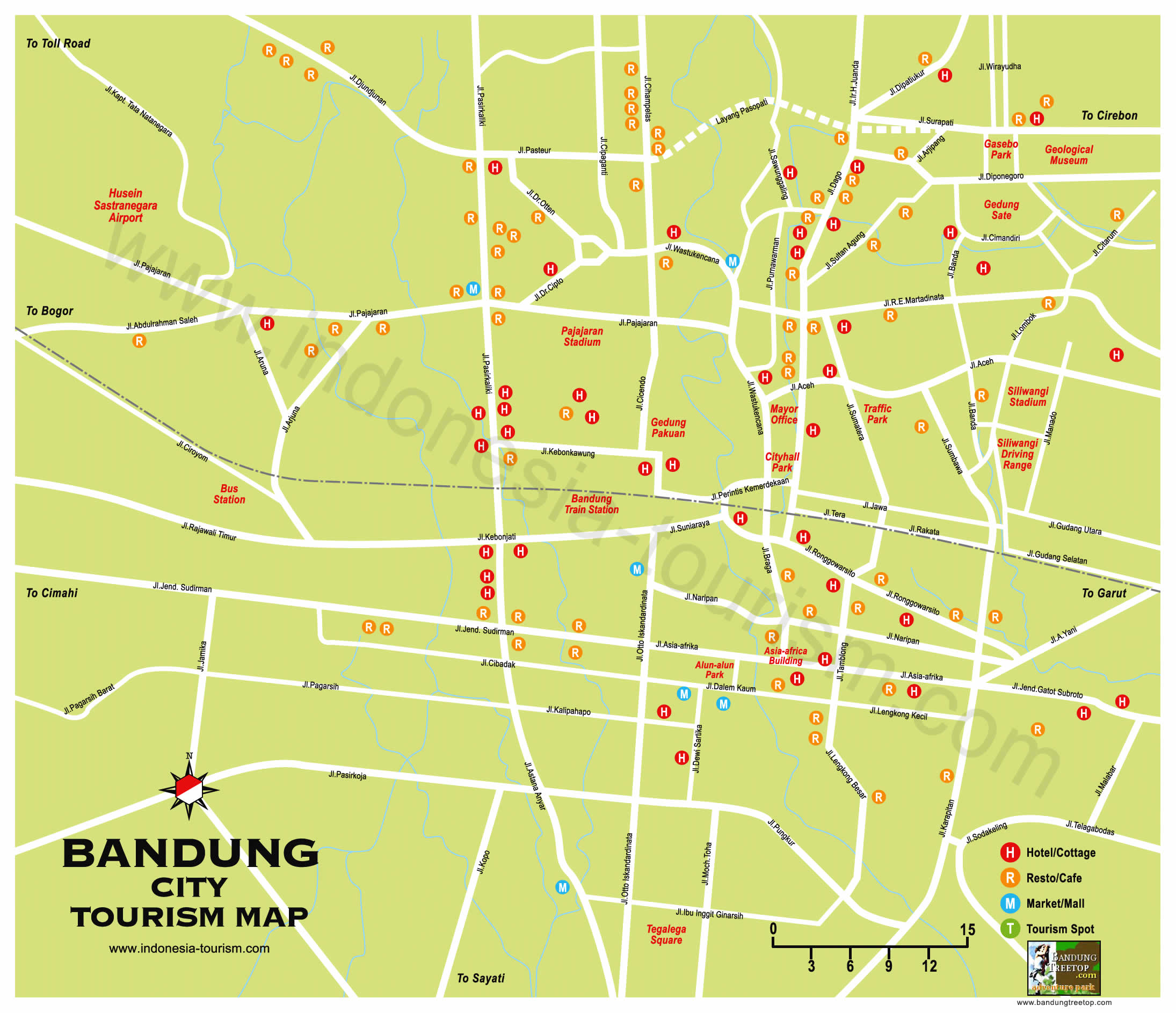 bandung tourism map