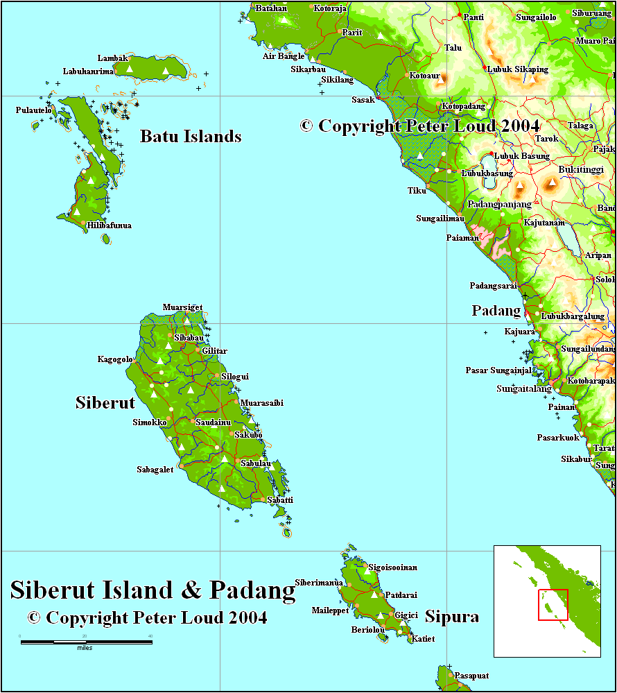 padang siberut island map