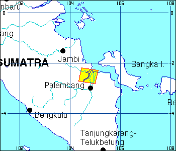 Palembang area map