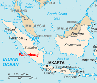 Palembang location map