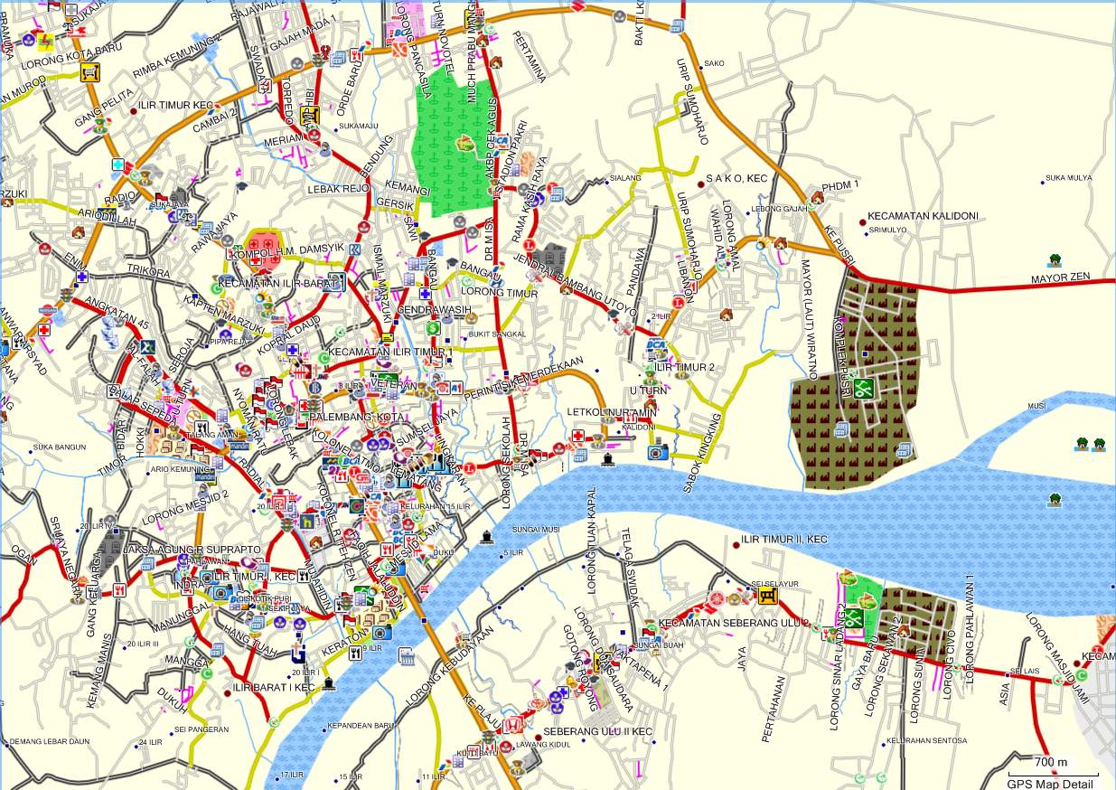 Palembang city center map
