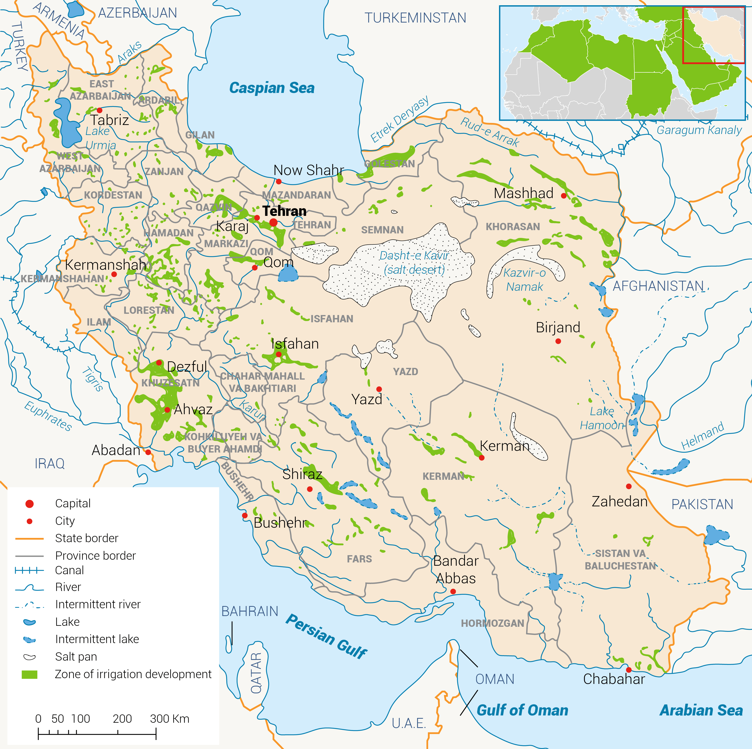 Iran high resolution features map