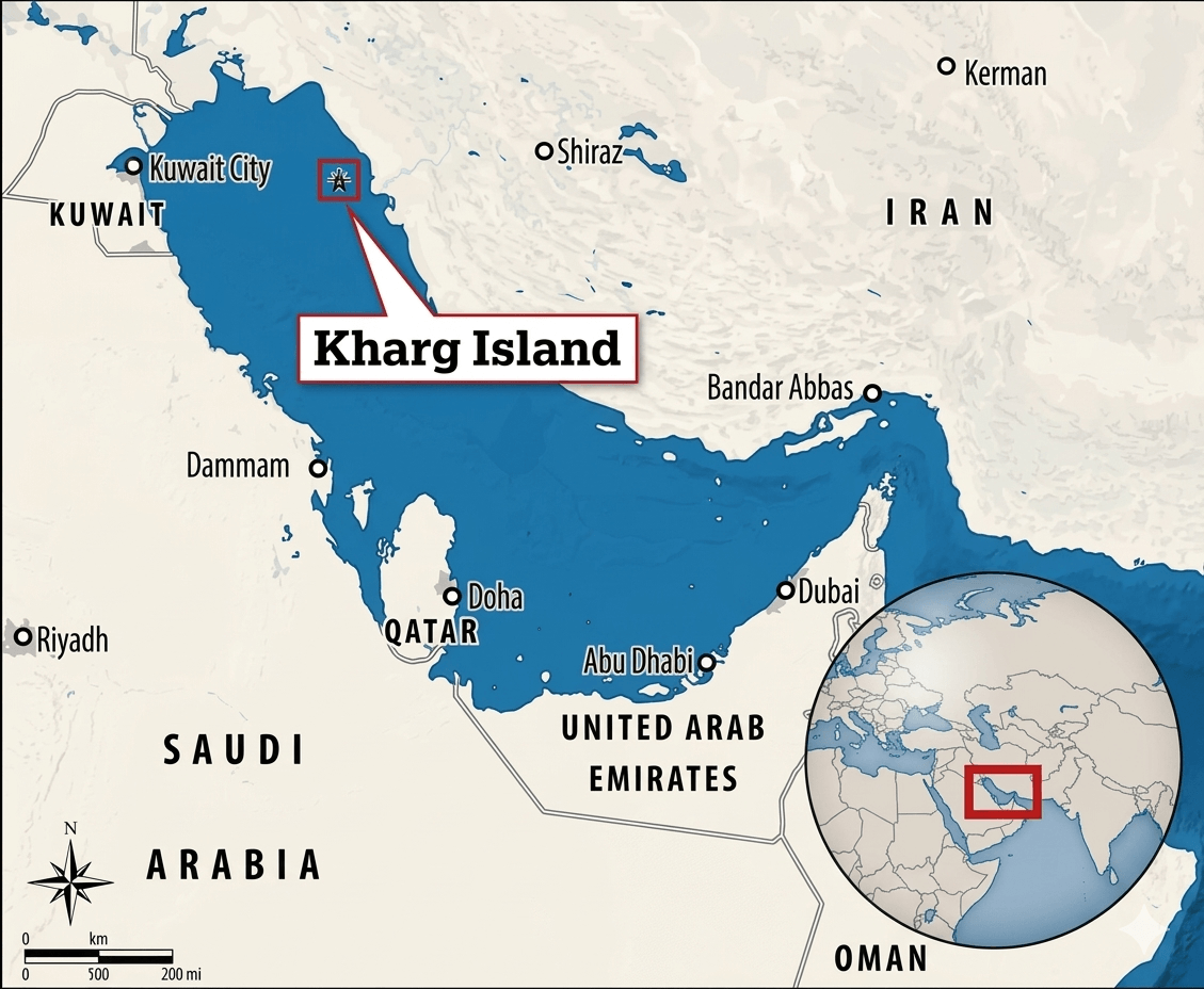 Kharg Island location map