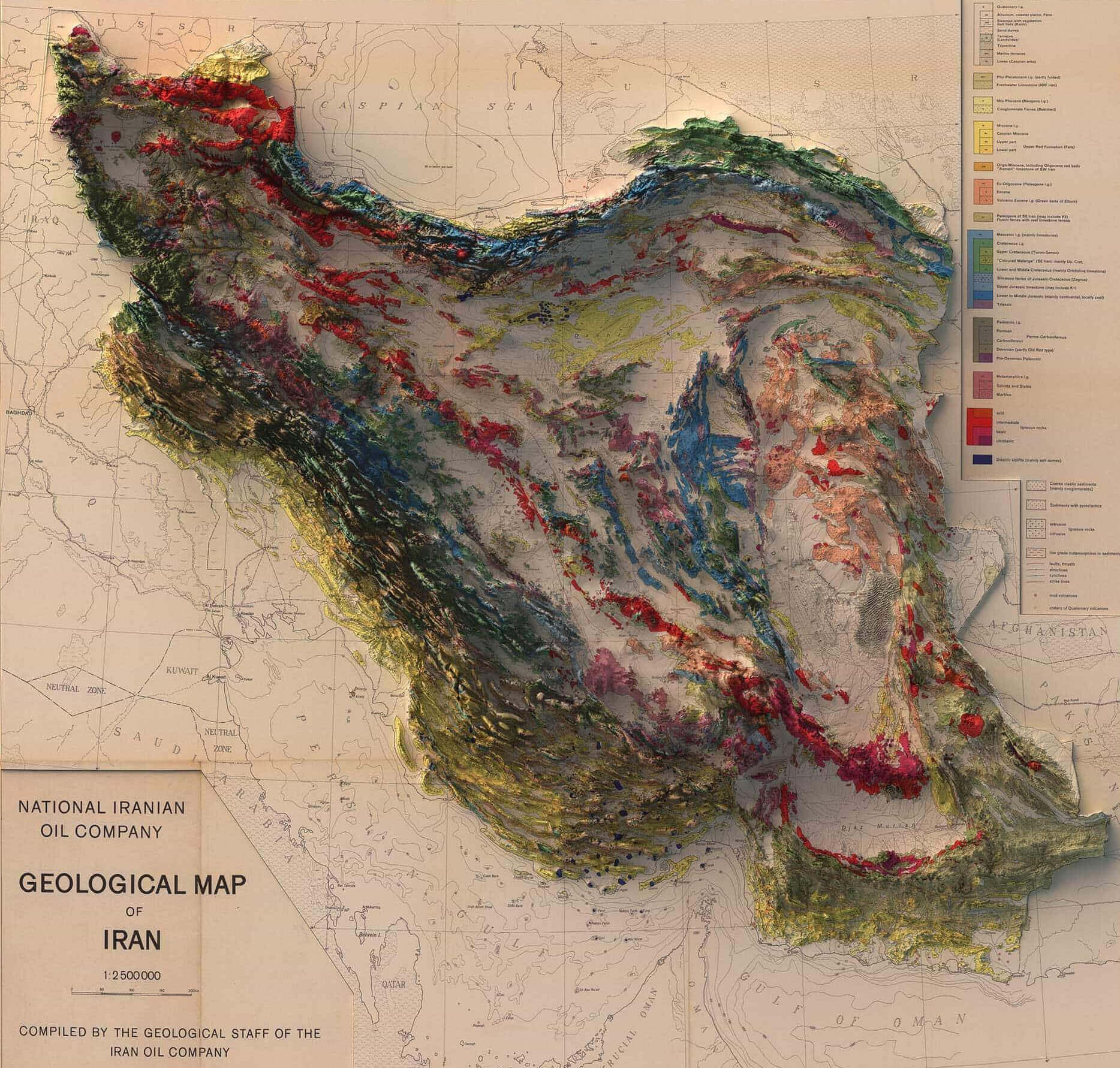 Geological map of Iran
