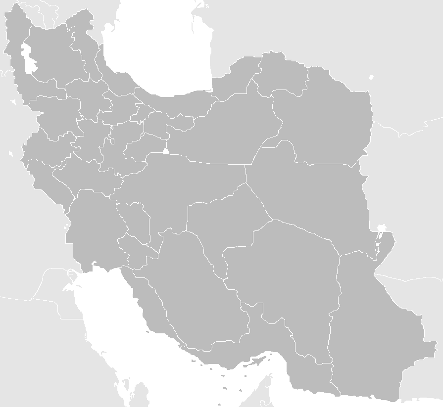 Gray blank map of Iran