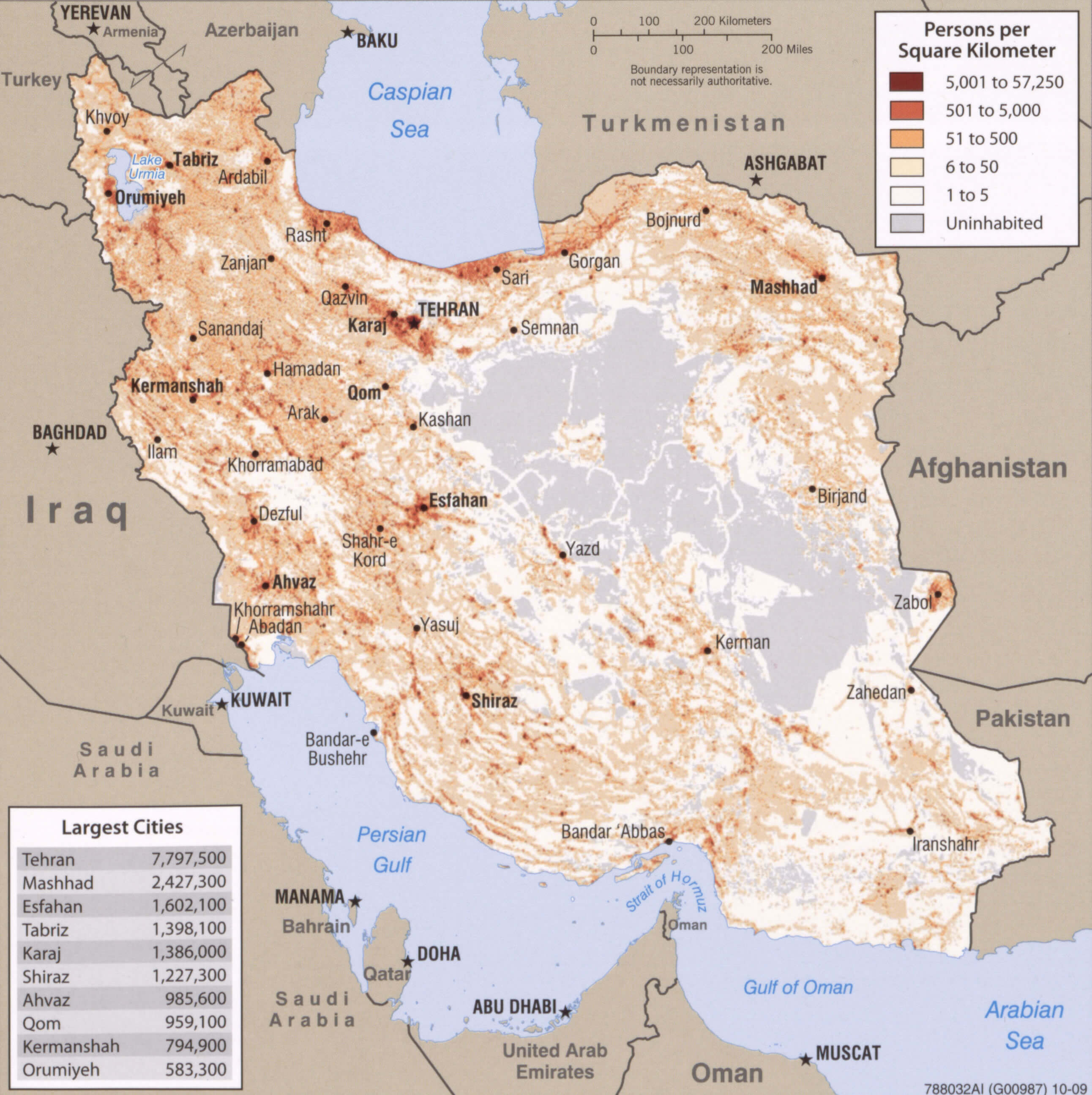 Population Map of Iran