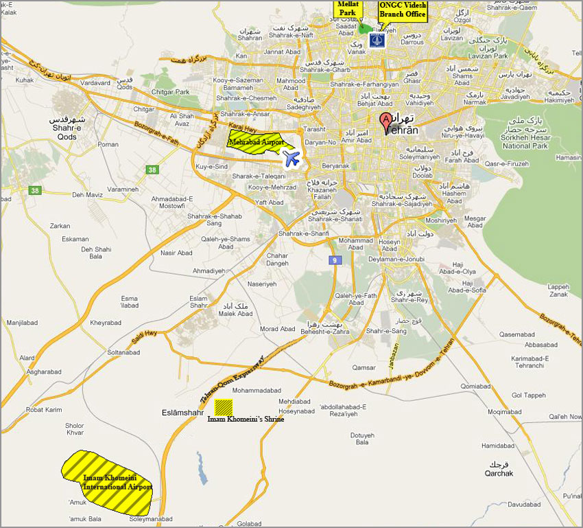 greater tehran map