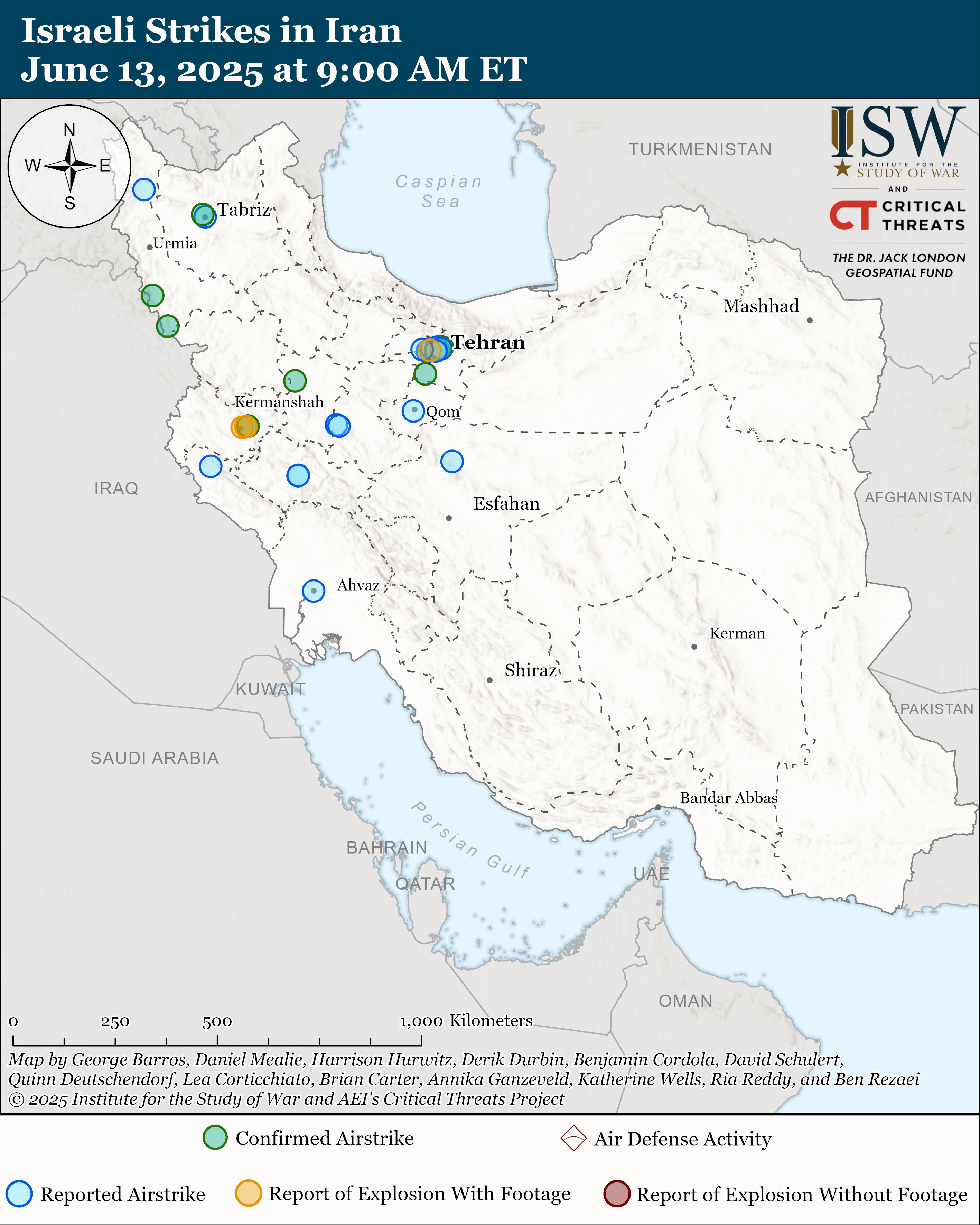 12 Days Iran Israel War Map