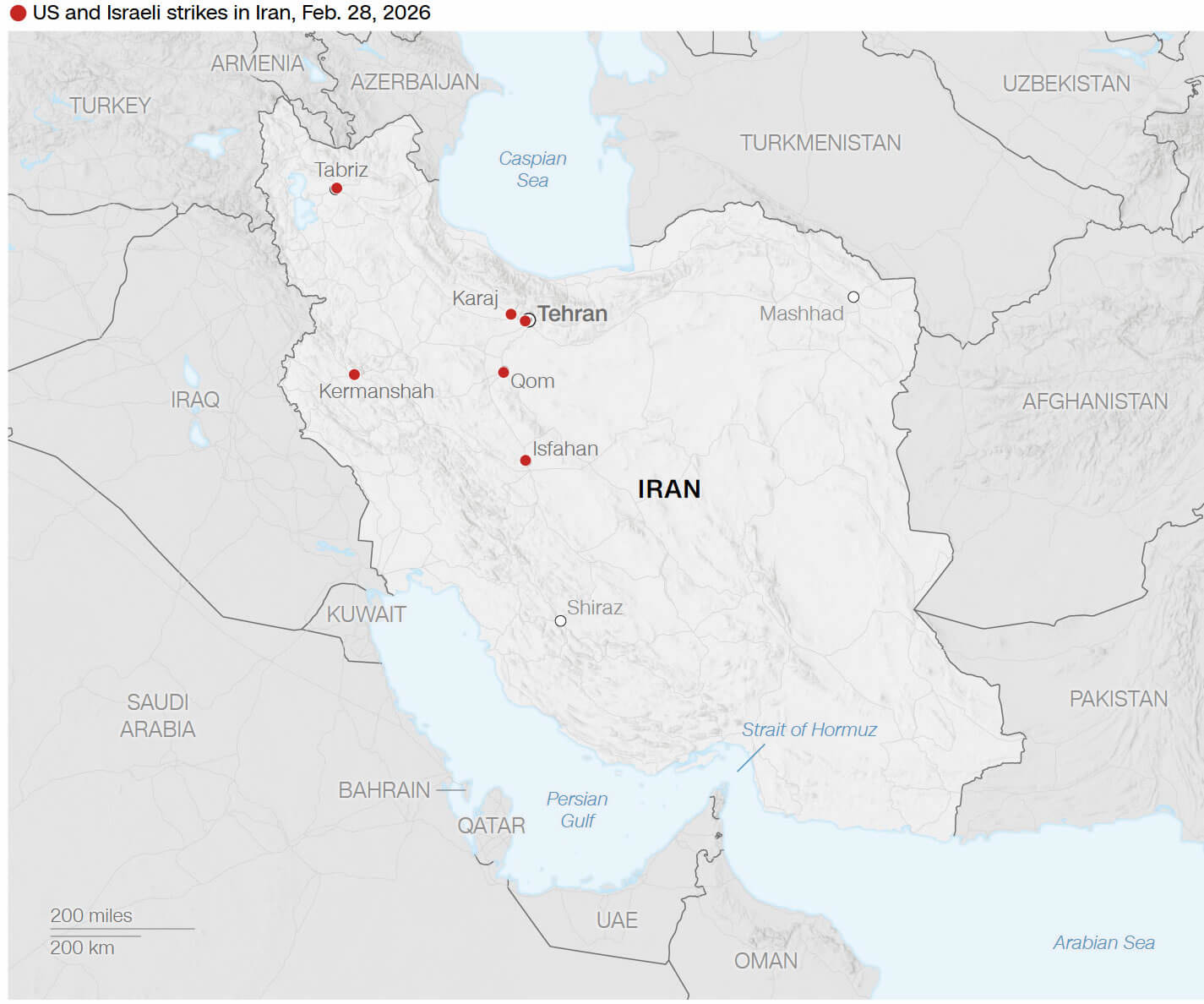 US and israeli strikes in Iran feb 2026