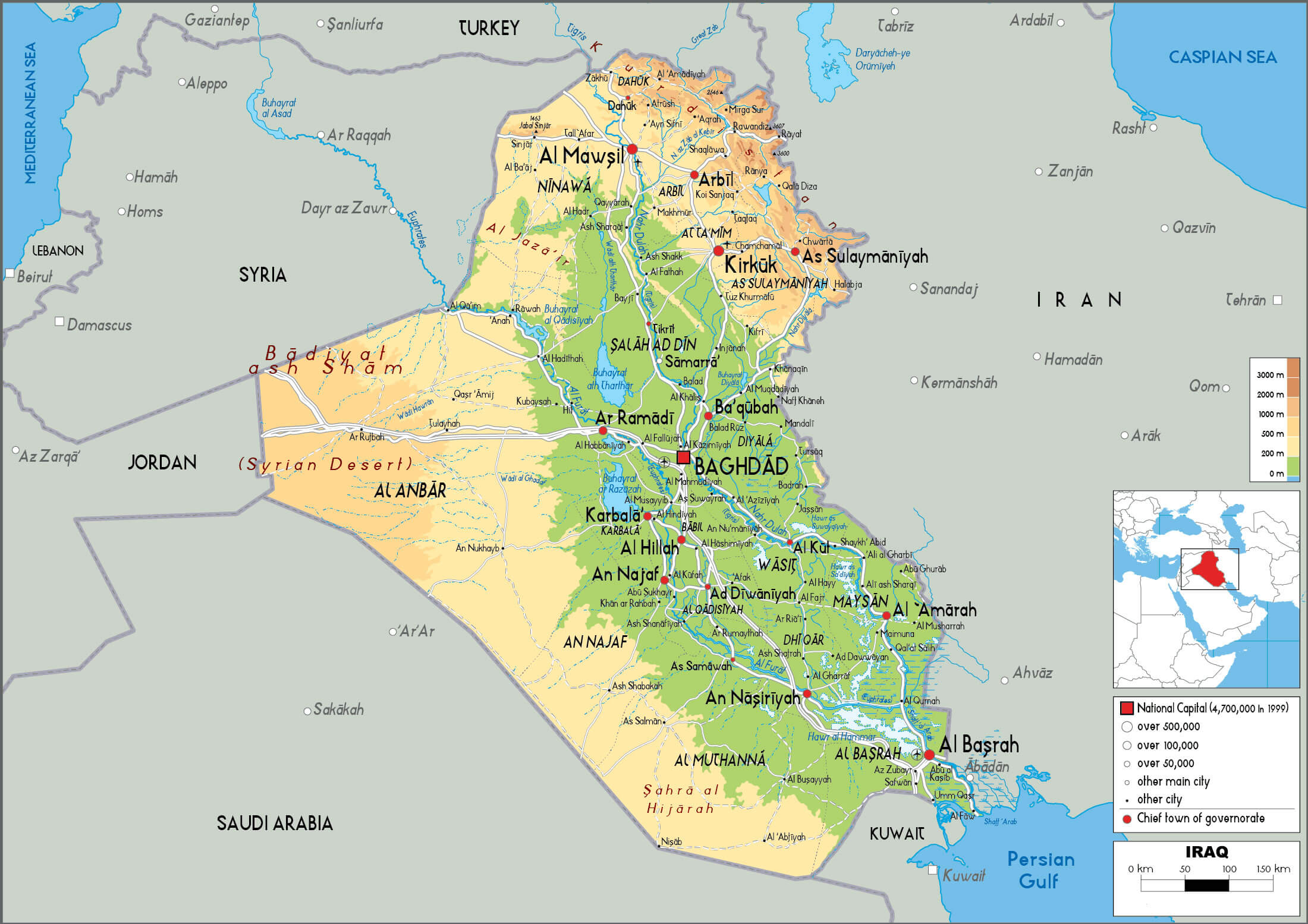 Iraq high resolution physical map