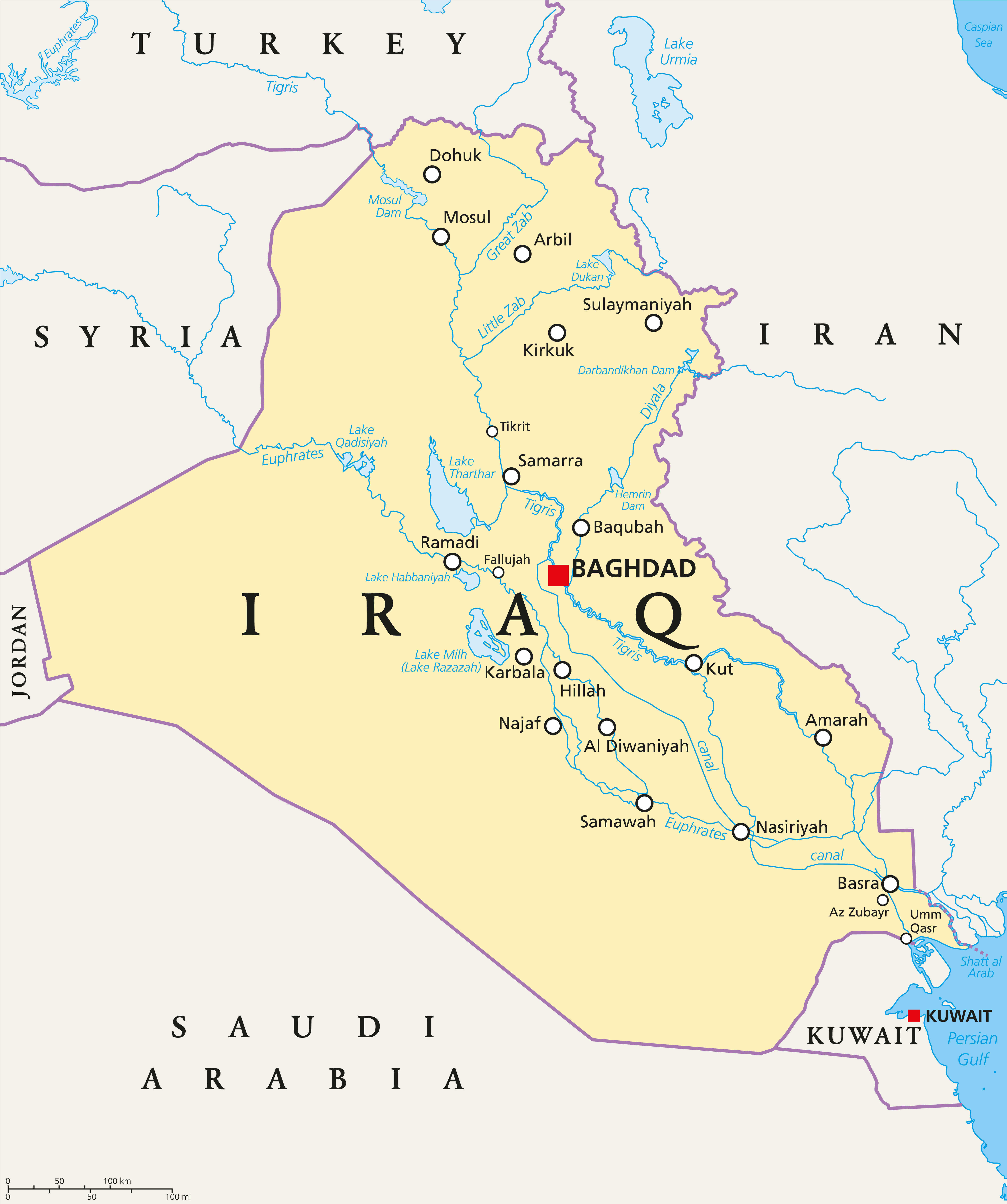 Iraq map high resolution