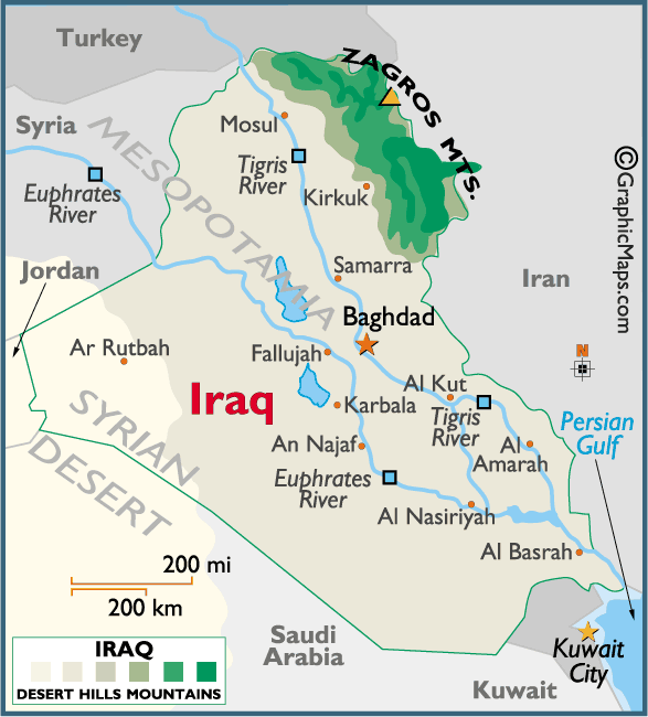 iraq cities map