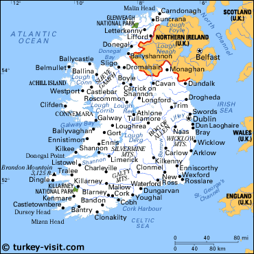 ireland map Derry