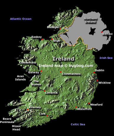 ireland satellite map