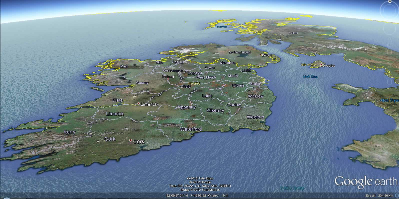 Ireland Earth Map