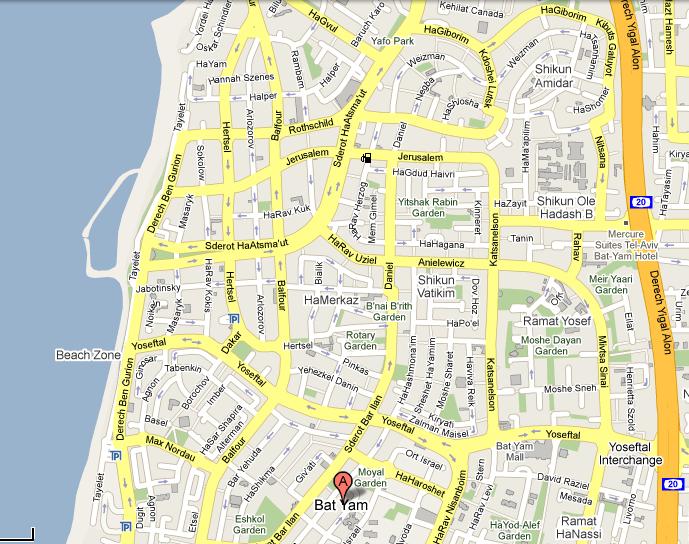 Bat Yam map