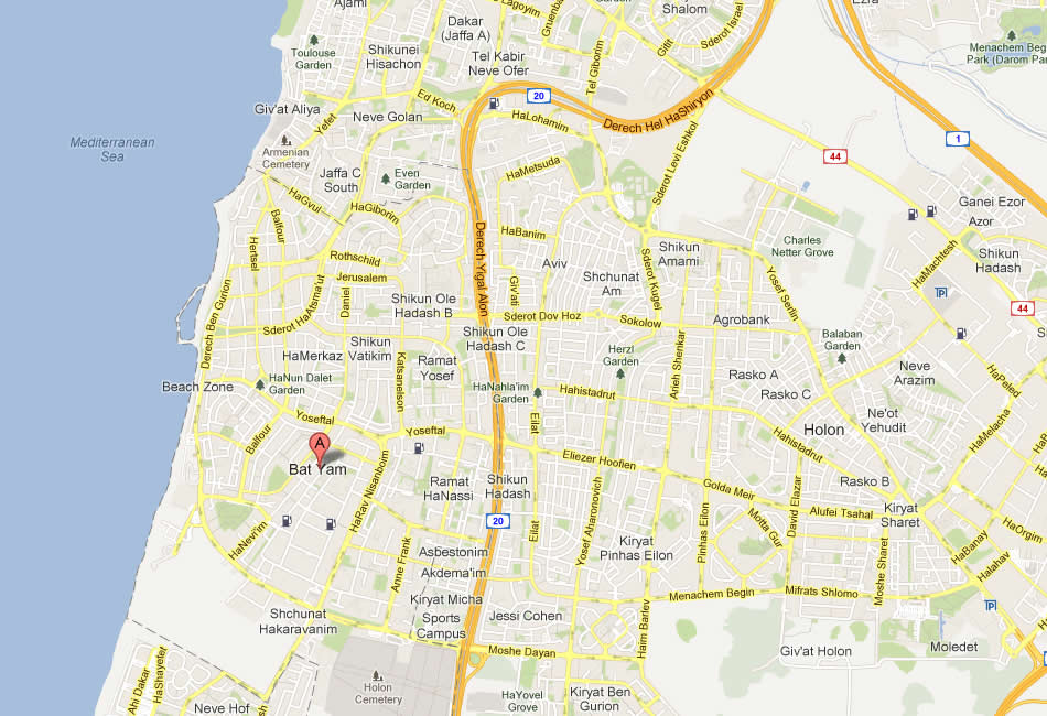 map of Bat Yam