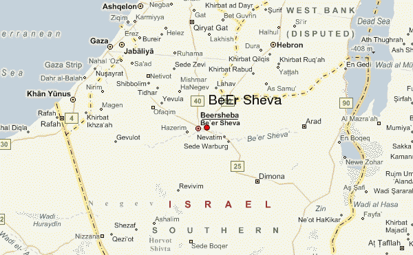 Beer Sheva gaza map
