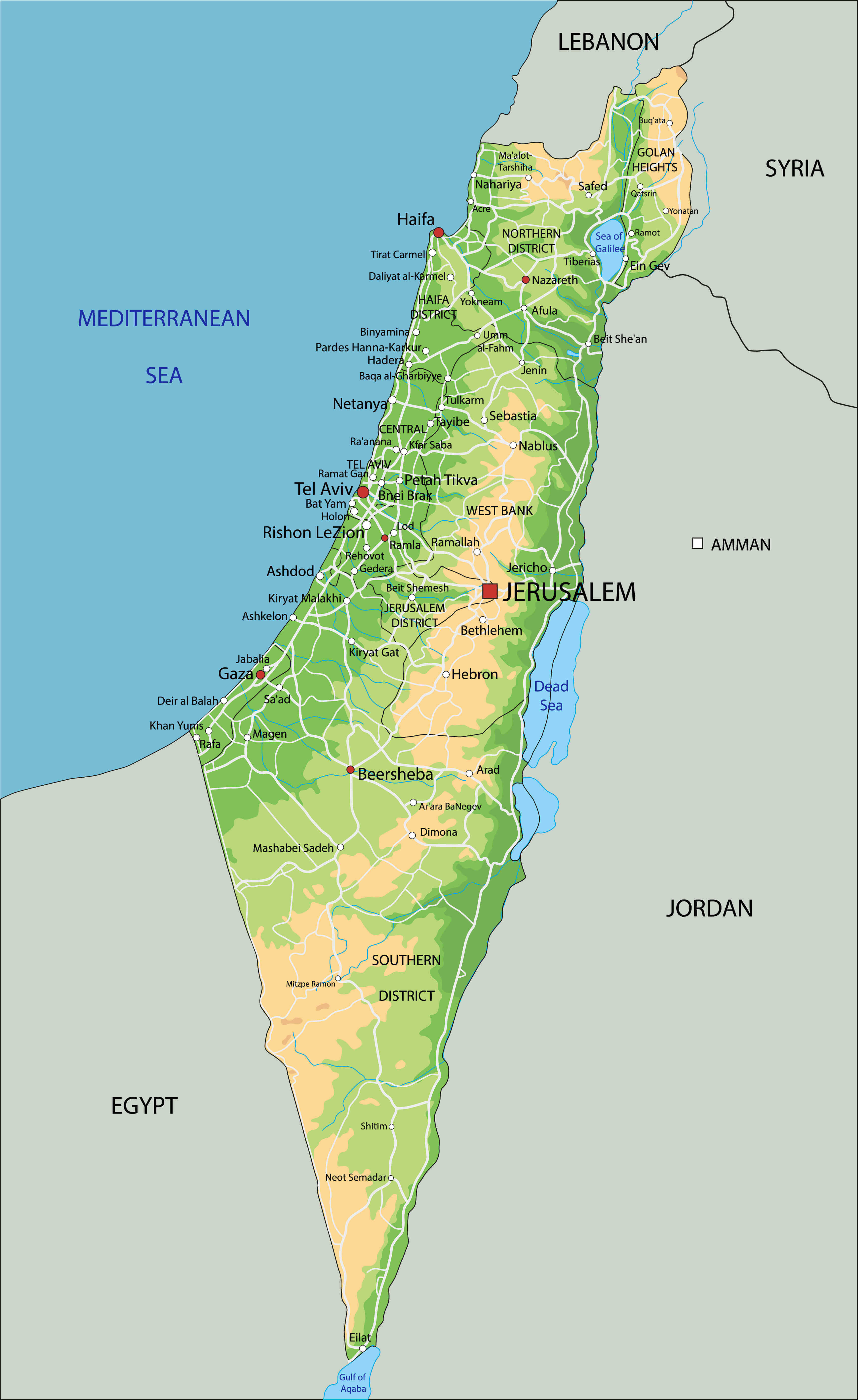 Geographic Location Map of Israel