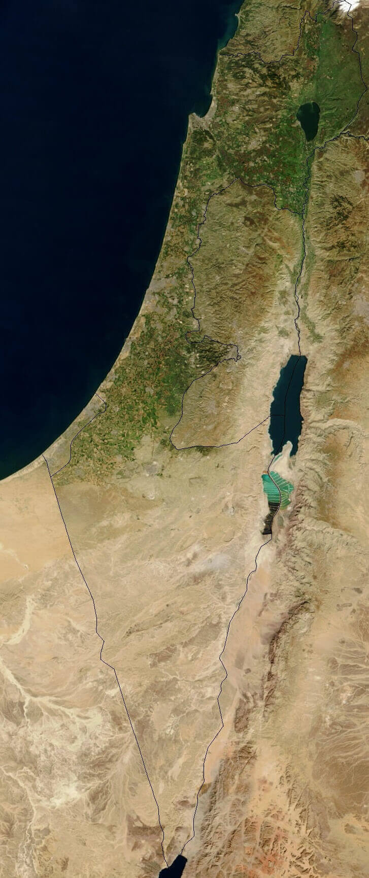 Large Israel satellite map