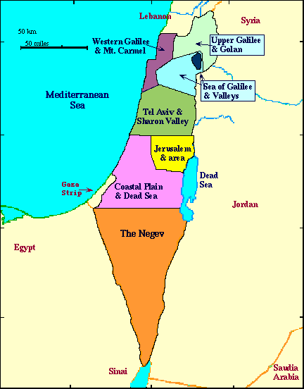 israel regions map