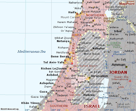 israel west bank map